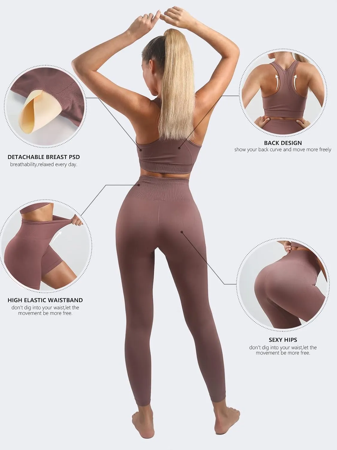 Women’s Yoga Outfits 2 piece Set Workout Tracksuits Sports Bra High Waist Legging Active Wear Athletic Clothing Set
