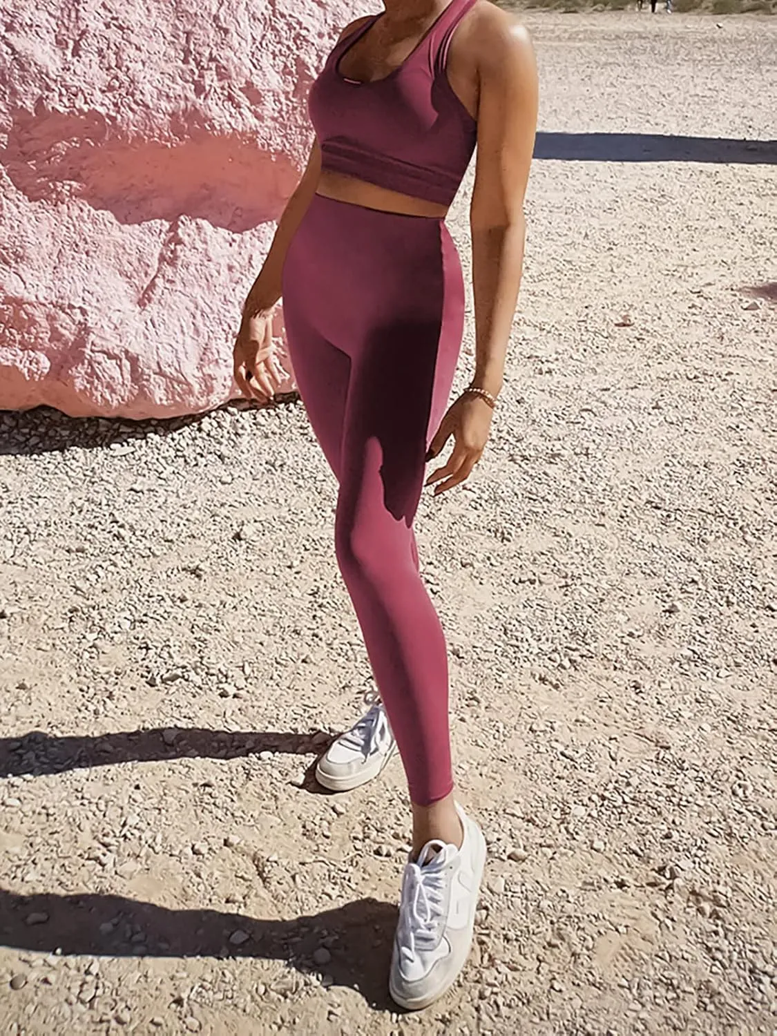 Women’s Yoga Outfits 2 piece Set Workout Tracksuits Sports Bra High Waist Legging Active Wear Athletic Clothing Set