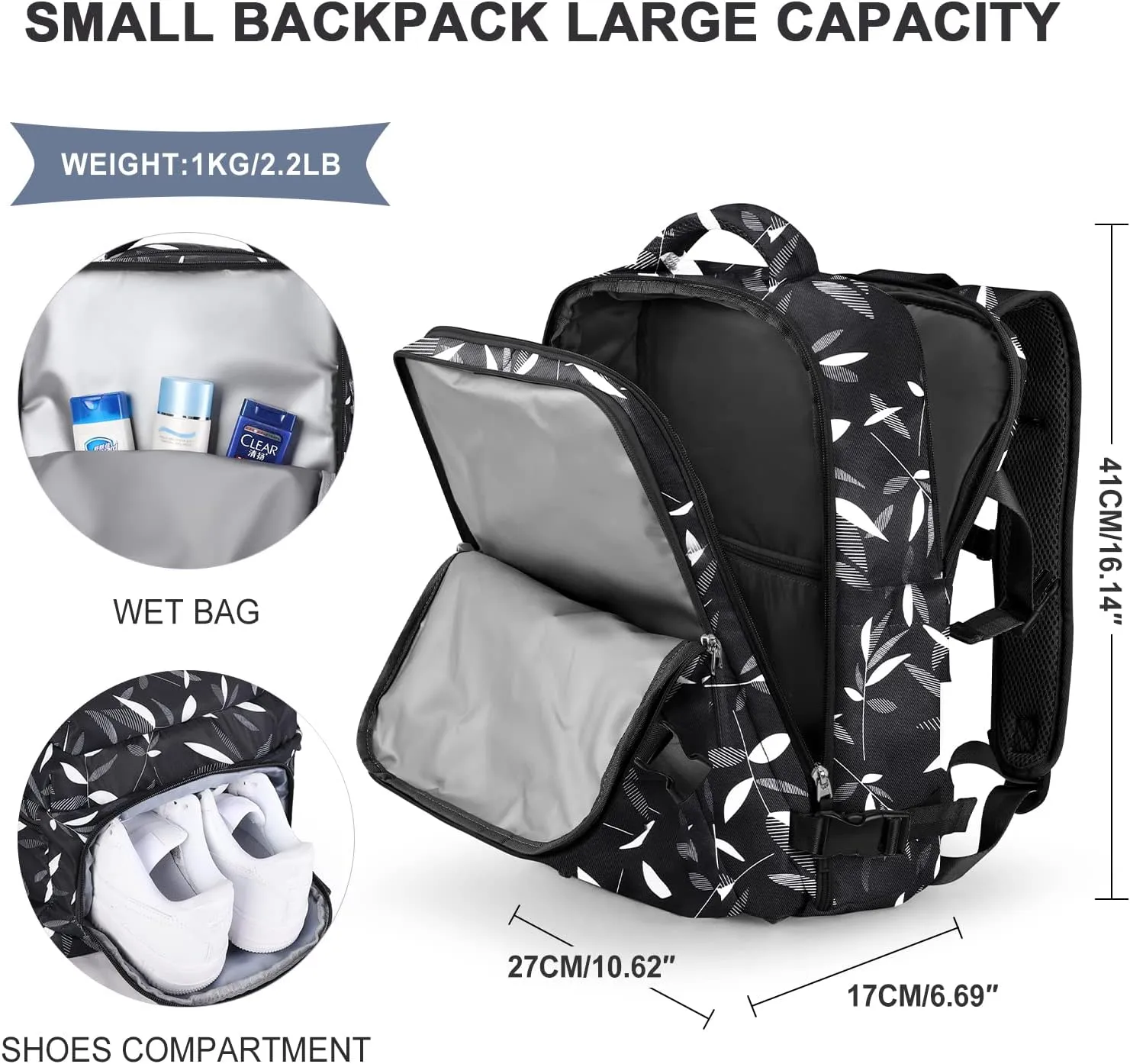 WONHOX Large Travel Backpack Carry on Flight Approved Laptop Work Business Backpack for Women Men Mochila de Viaje