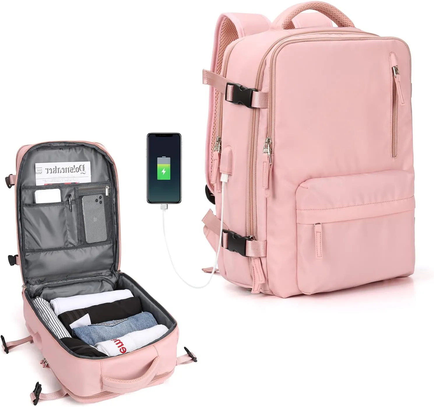 WONHOX Large Travel Backpack Carry on Flight Approved Laptop Work Business Backpack for Women Men Mochila de Viaje