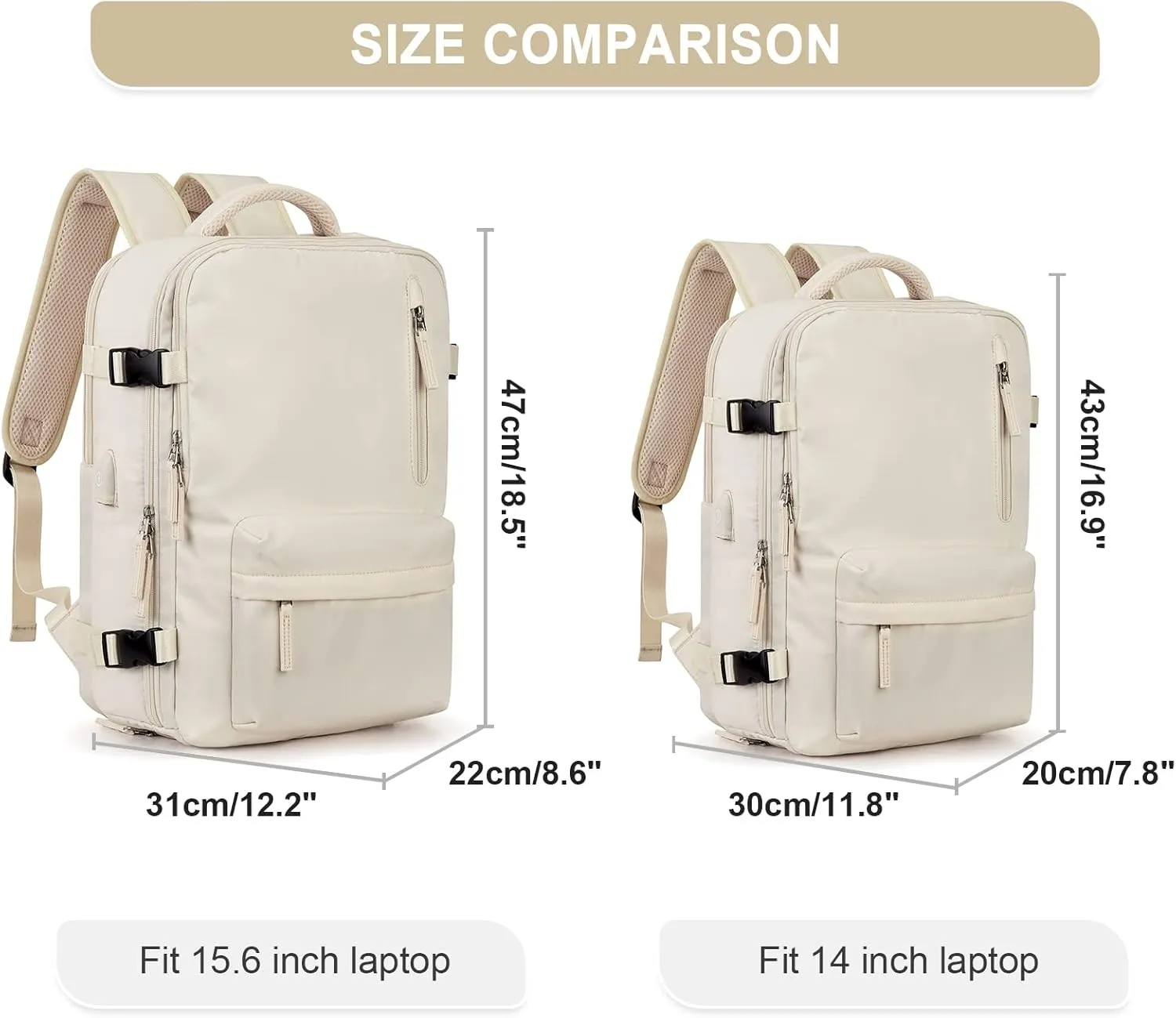 WONHOX Large Travel Backpack Carry on Flight Approved Laptop Work Business Backpack for Women Men Mochila de Viaje