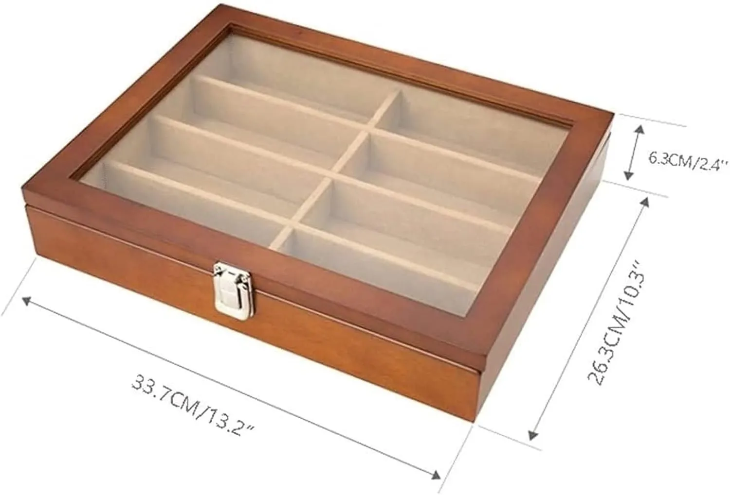 Wooden Watch Glasses Box 8 Grids Jewelry Transparent Jewelry Box Jewelry Storage Box Display Box Necklace Box Watch Case(A)