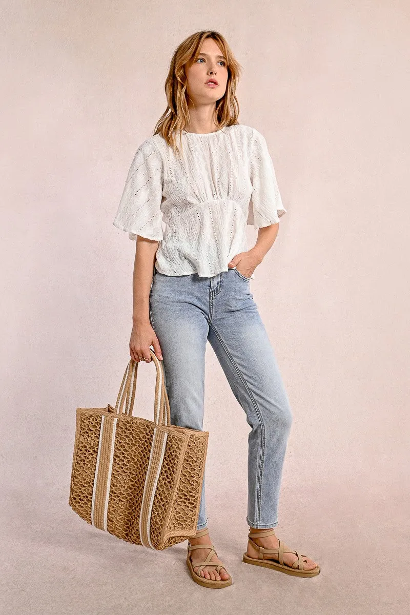 WOVEN BASKET BAG