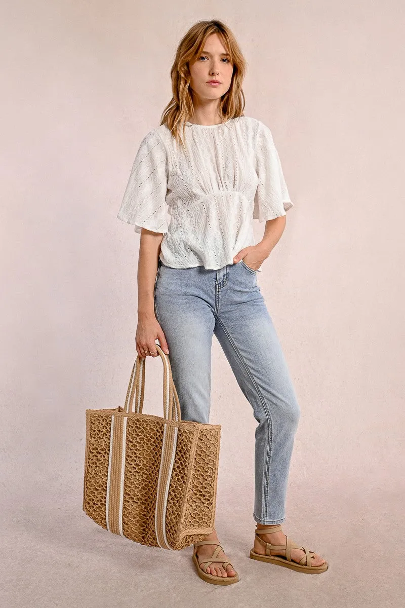 WOVEN BASKET BAG