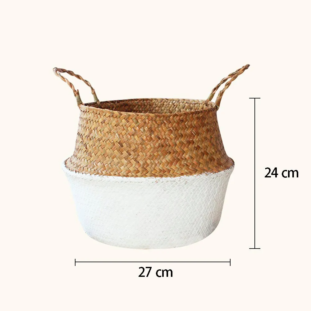Woven Seagrass Flower Baskets Garden Flower Pot L Foldable And Save Space