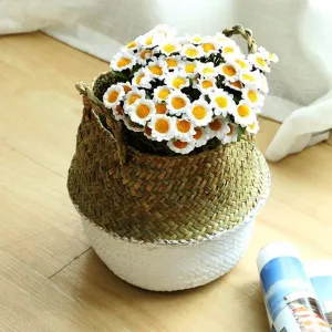 Woven Seagrass Flower Baskets Garden Flower Pot L Foldable And Save Space