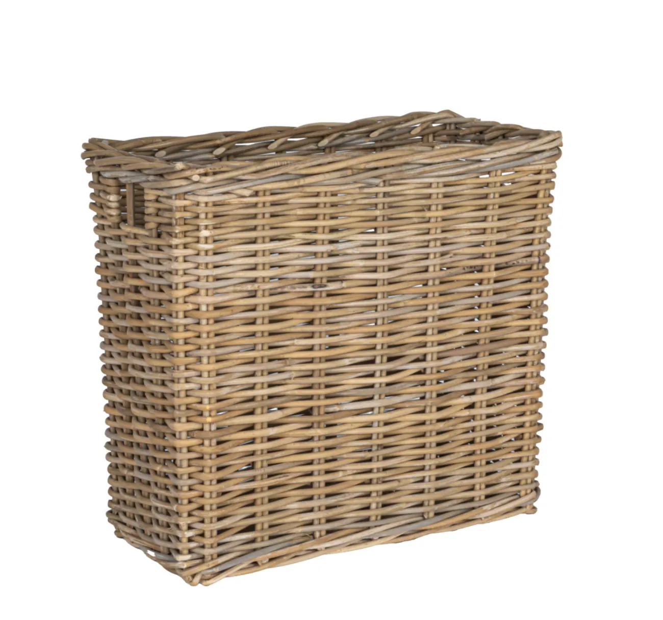 WOVEN WICKER RATTAN BASKET w/ HANDLES