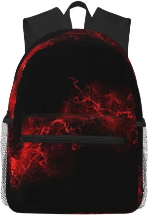 Wurton Explosion Burst Red Black Print Unisex Backpack Trendy,Durable Travel Bag Sports Beach Backpack Lightweight Backpack