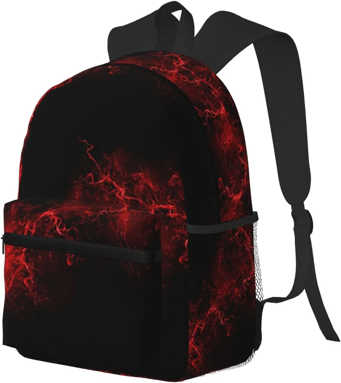 Wurton Explosion Burst Red Black Print Unisex Backpack Trendy,Durable Travel Bag Sports Beach Backpack Lightweight Backpack