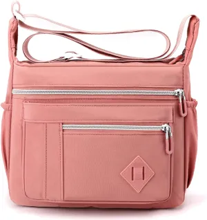 Wxnow Multi Pocket Shoulder Bag Crossbody Bag for Women Travel Purse Work Bag