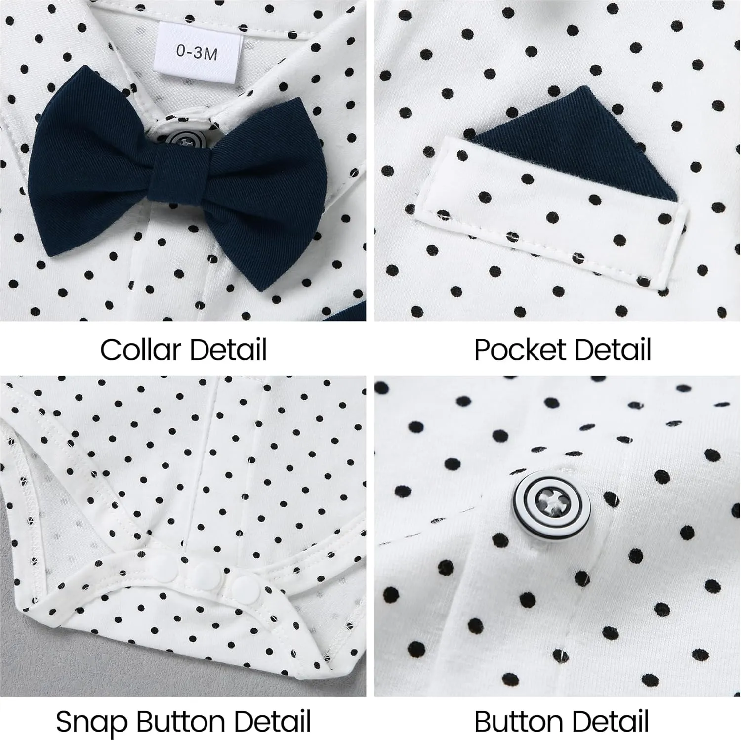 YALLET Baby Boy Clothes Set Infant Tuxedo Long Sleeve Gentleman Suit Outfits   Beret Hat   Suspender Pants   Bowtie 0-18M