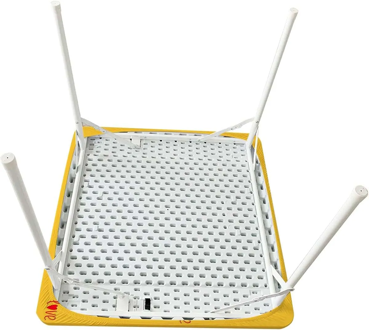 Yellow Red Fitted Tablecloth for Rectangle Table Love Tic Tac Toe Game Polyester Fitted Waterproof Outdoor Tablecloth Cartoon Fits up 4 Foot Tables