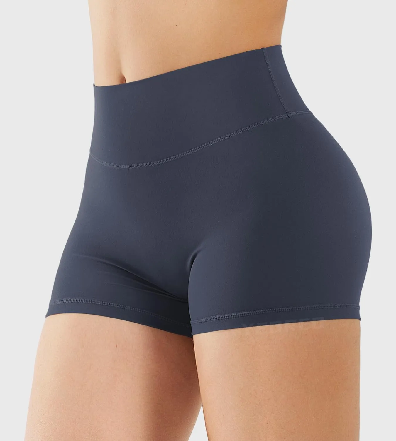 YEOREO Women's Biker Shorts 2.5" No Front Seam Elysina High Waist Hidden Scrunch Workout Gym Yoga Running Shorts
