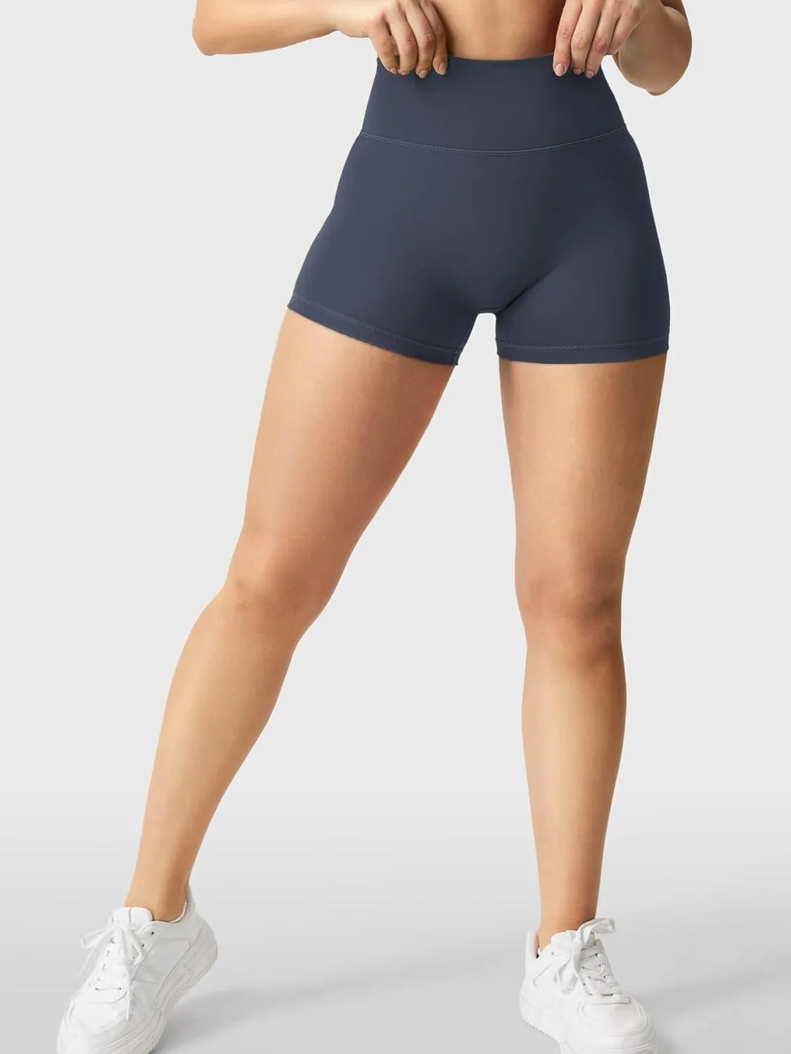 YEOREO Women's Biker Shorts 2.5" No Front Seam Elysina High Waist Hidden Scrunch Workout Gym Yoga Running Shorts