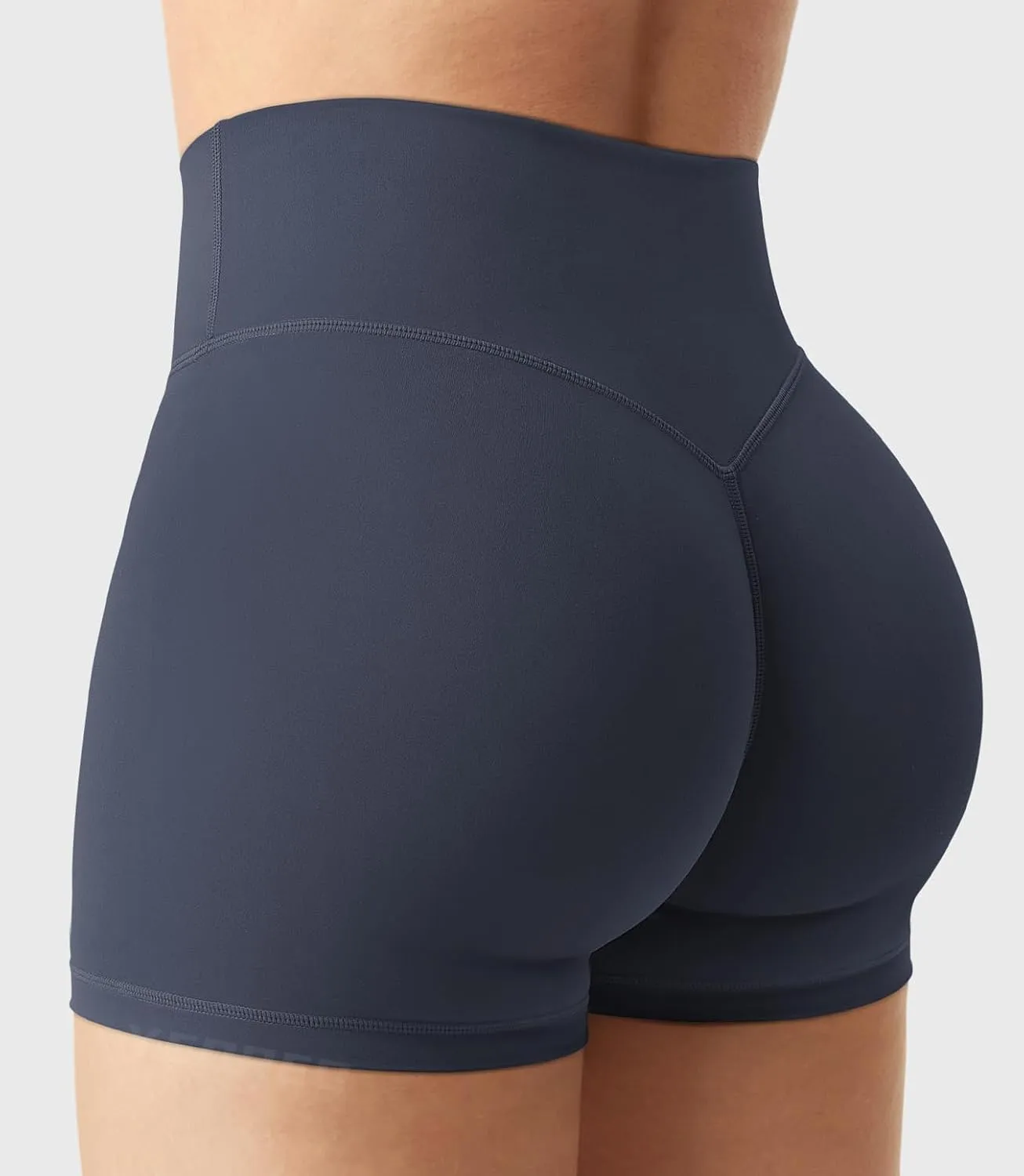 YEOREO Women's Biker Shorts 2.5" No Front Seam Elysina High Waist Hidden Scrunch Workout Gym Yoga Running Shorts