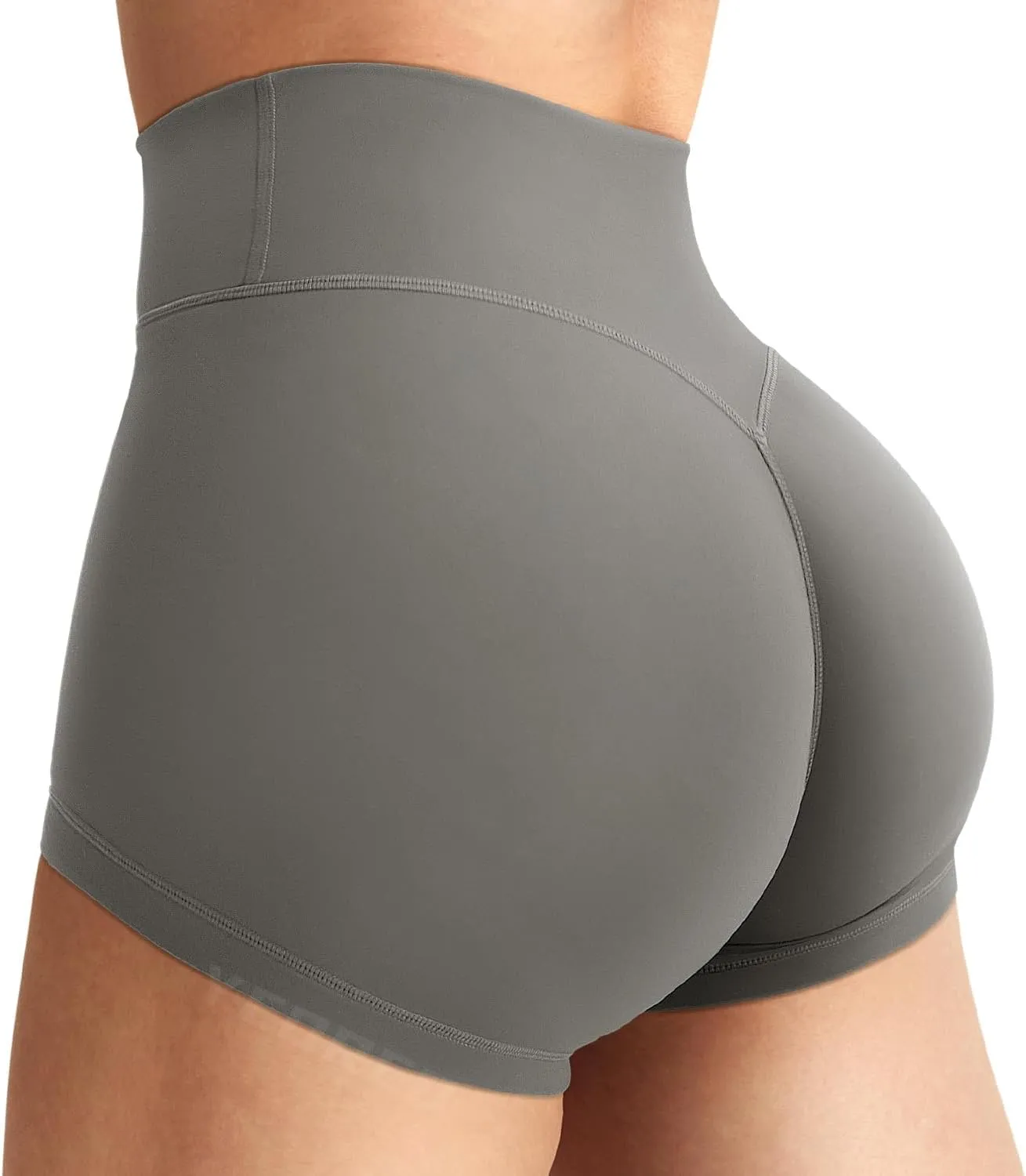 YEOREO Women's Biker Shorts 2.5" No Front Seam Elysina High Waist Hidden Scrunch Workout Gym Yoga Running Shorts