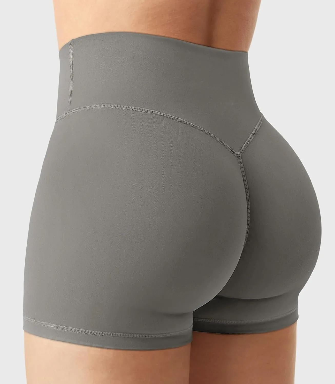 YEOREO Women's Biker Shorts 2.5" No Front Seam Elysina High Waist Hidden Scrunch Workout Gym Yoga Running Shorts