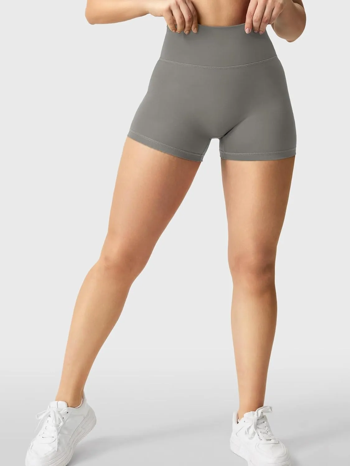 YEOREO Women's Biker Shorts 2.5" No Front Seam Elysina High Waist Hidden Scrunch Workout Gym Yoga Running Shorts