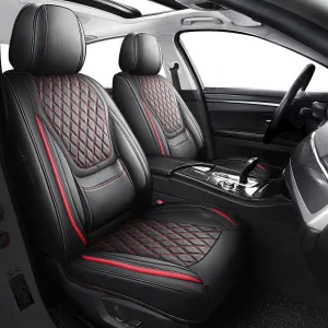 YIERTAI Universal Seat Covers Full Coverage Fit for Chevy Blazer Cruze Equinox Ford Electric VW Tiguan Allspace Passat Mitsubishi Evolution Buick Century Acura MDX Nissan Qashqai Full Set, Black-Red