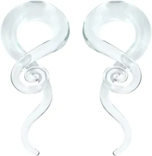 YOFANST 2pcs Glass Ear Tapers Plugs 4G-14mm Multi-Colors Twist Handmade Spiral Gauges Piercing Jewelry
