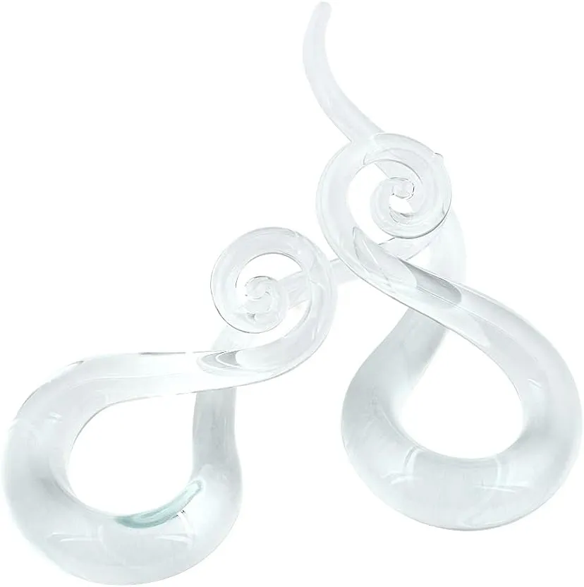 YOFANST 2pcs Glass Ear Tapers Plugs 4G-14mm Multi-Colors Twist Handmade Spiral Gauges Piercing Jewelry