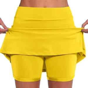 Yoga High Waisted Golf Skirts for Women a Line Tennis Athletic Casual Skort with Inner Shorts Yoga Pants