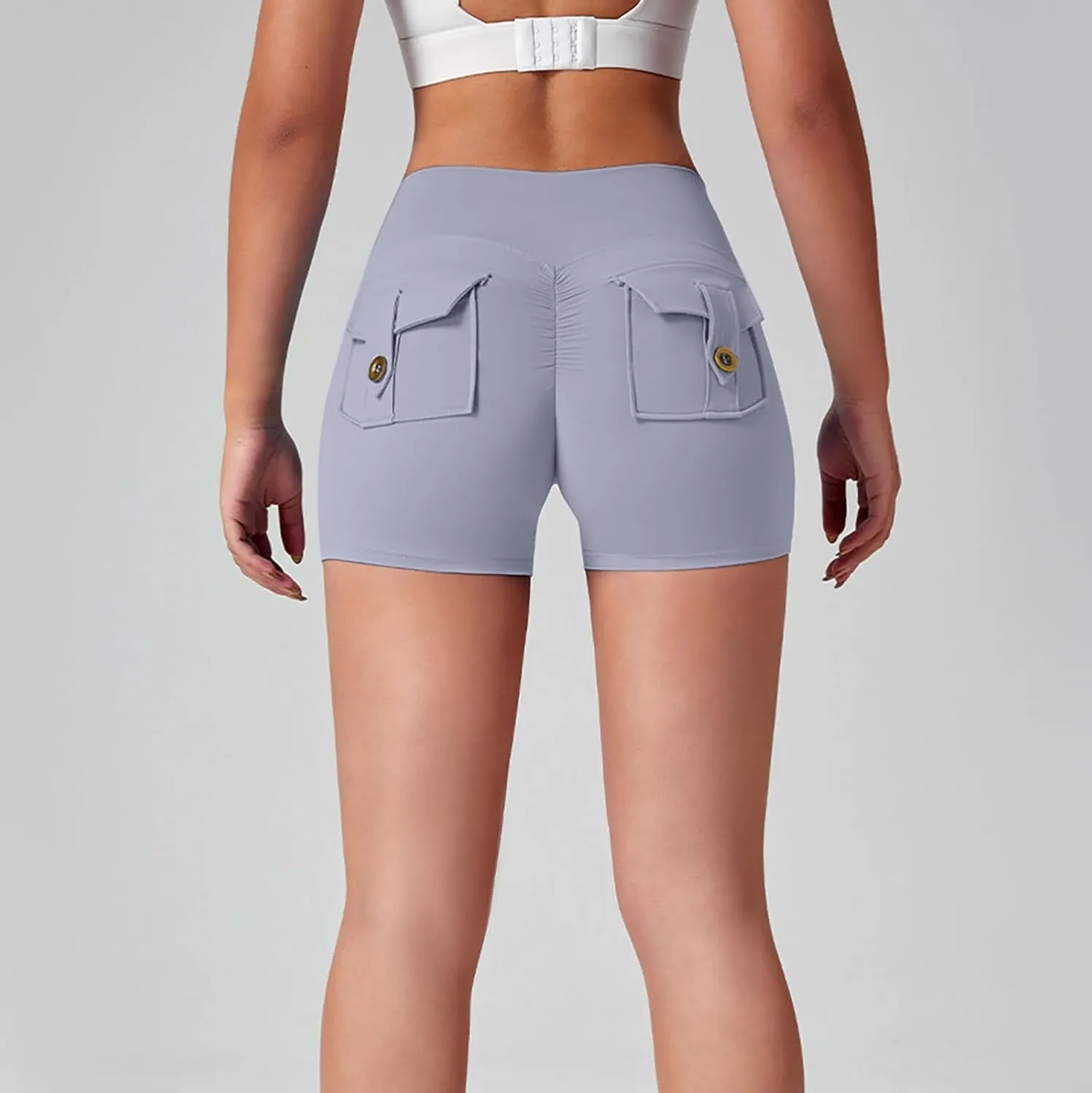 Yoga Shorts Tummy Control | High Waist Biker Shorts for Women Workout Butt Lifting Tights Pants with Pockets