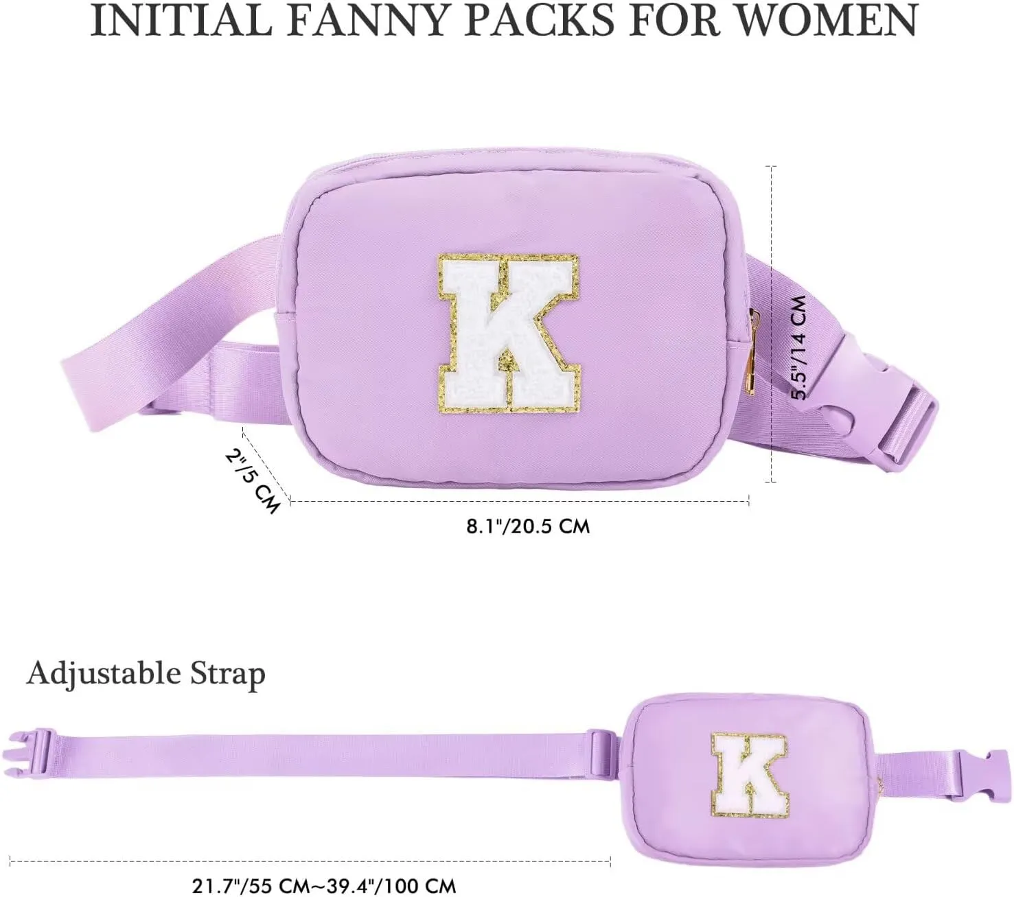 YOOLIFE Birthday Gifts for 4 5 6 7 8 9 10 11 12 13 14 Year Old Girls - Initial Fanny Pack Belt Bag Purse for Girls Teens Daughter Sister Niece, Personalized Trendy Stuff for Teen Girl Kids | Purple G