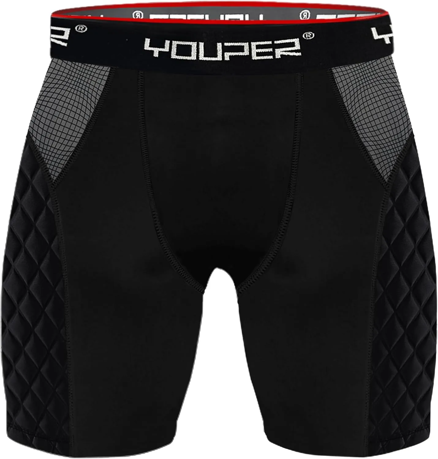 Youper Adult Elite Compression Padded Sliding Shorts w/Cup Pocket for Baseball, Football