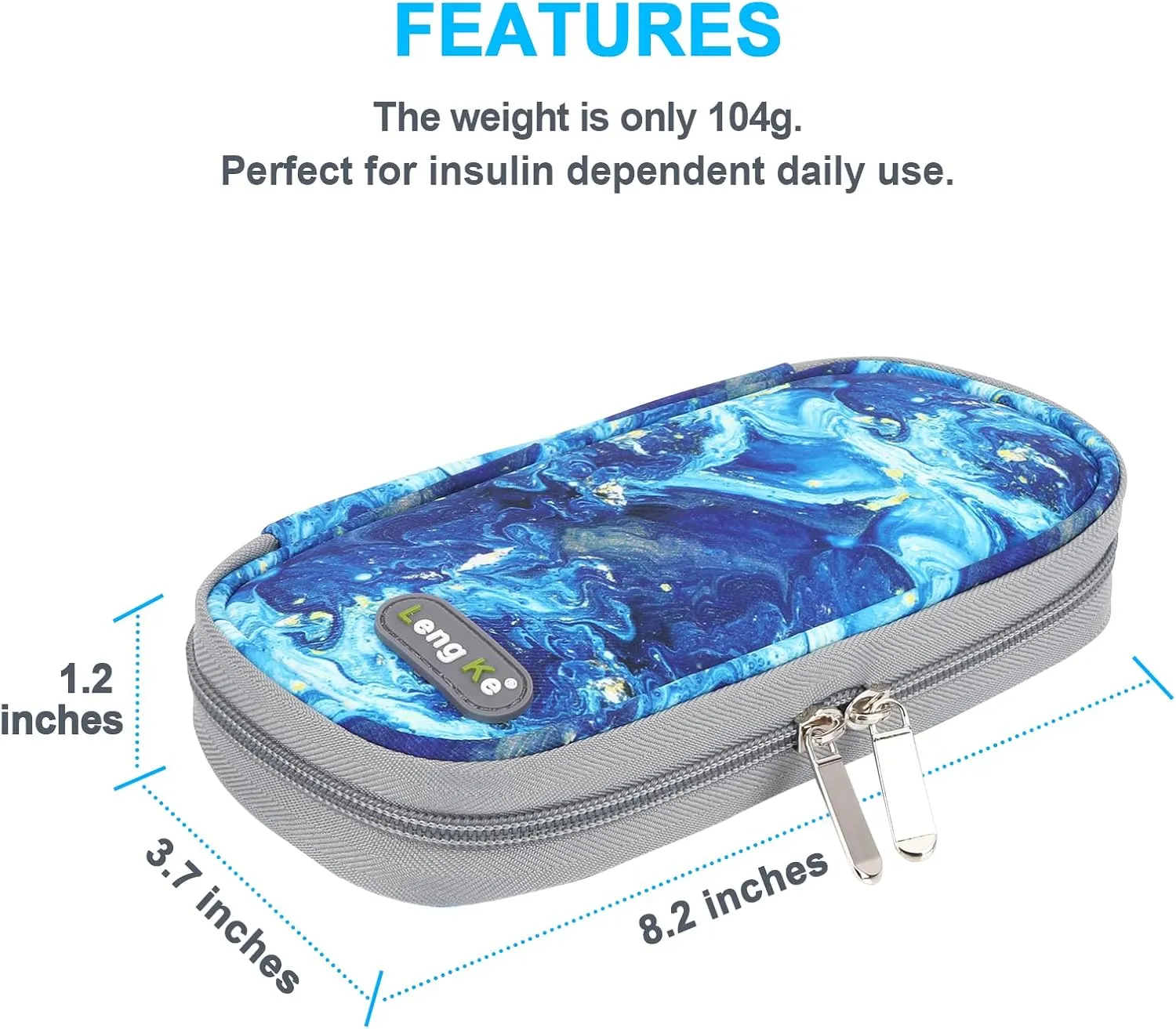 YOUSHARES Insulin Travel Case - Travel Medicine Cooler Bag Diabetic Insulated Organizer Portable Cooling Bag for Insulin Pen and Medication Diabetic Supplies with 2 Diabetes Ice Pack (Quicksand Blue)