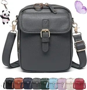 Zealburst 5 Purse, Zealburst Crossbody Leather Bag, Forcipower Large Capacity Anti-Theft Vintage Bag with Built in Wallet