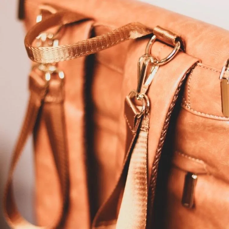Zebra Babies faux leather nappy bag backpack - luxe tan brown
