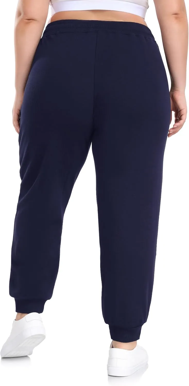 ZERDOCEAN Women's Plus Size Fleece Lined Sweatpants Casual Workout Athletic Joggers Zipper Pockets