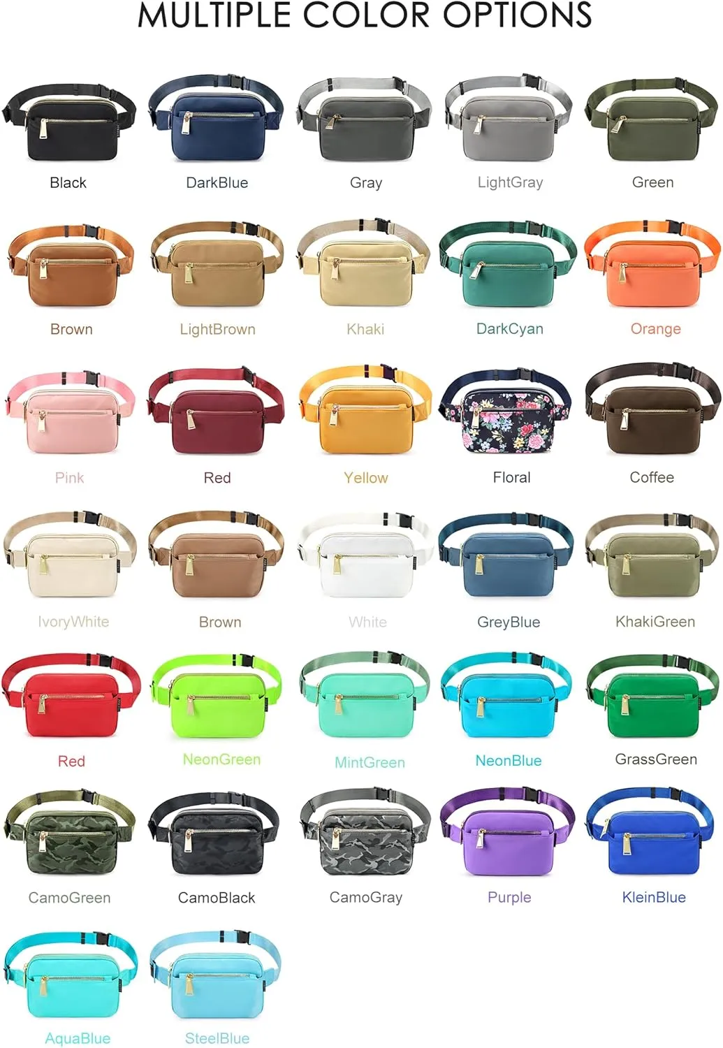 ZORFIN Fanny Packs for Women Men: Crossbody Belt Bag with Adjustable Strap - Fashion Waist Packs for Workout Running Traveling Hiking Orange
